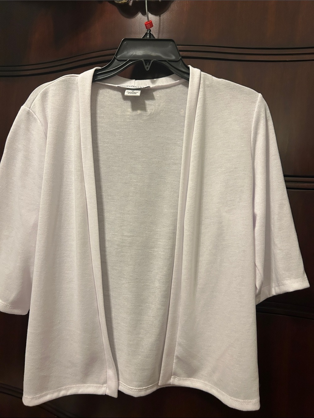 croft & barrow White Open-Front Short Sleeve Cardigan